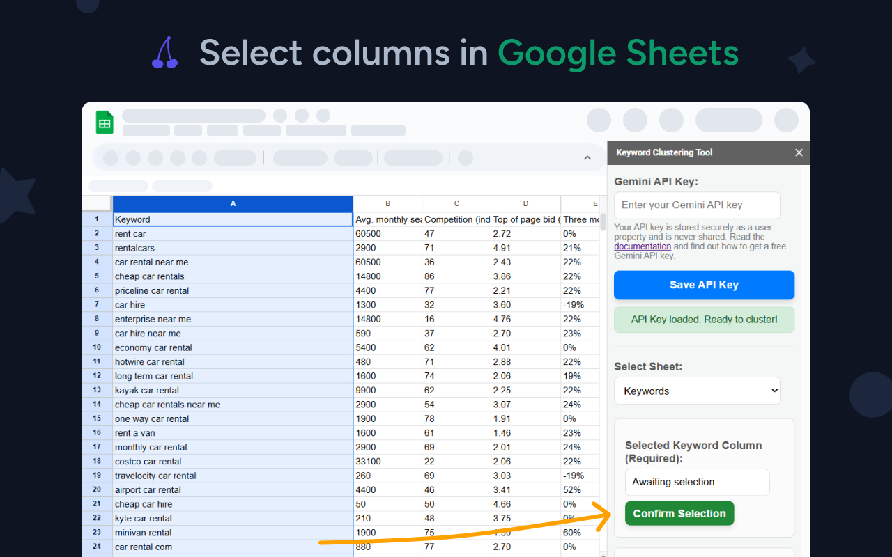 Keyword Clustering Tool Settings